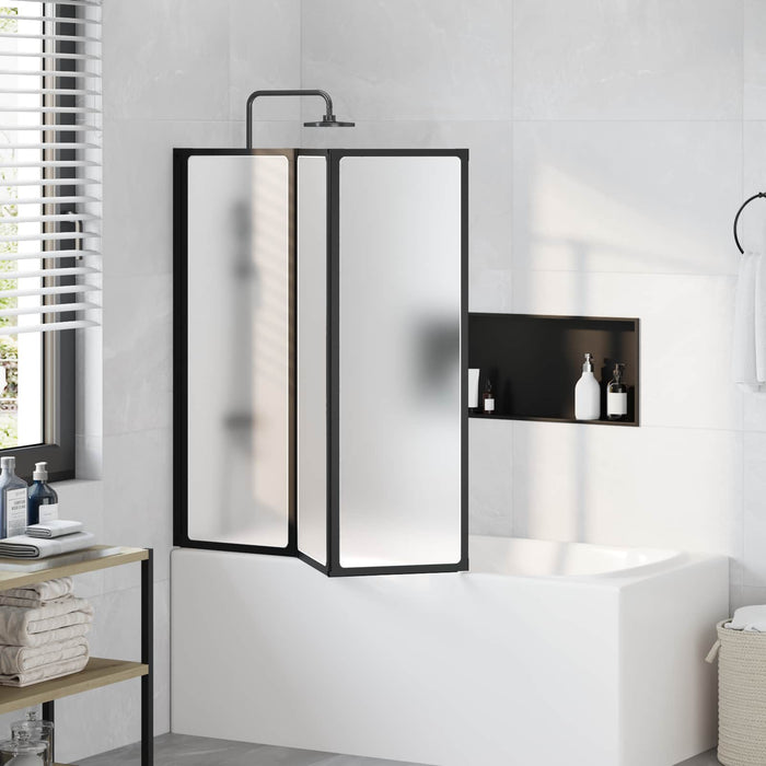 Paravan de duș Negru 120 x 2 x 117 cm Aluminiu și PP - WALTI WALTI
