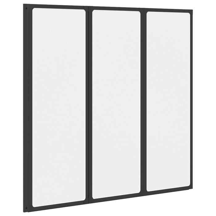 Paravan de duș Negru 120 x 2 x 117 cm Aluminiu și PP - WALTI WALTI