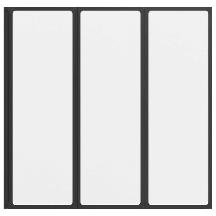 Paravan de duș Negru 120 x 2 x 117 cm Aluminiu și PP - WALTI WALTI