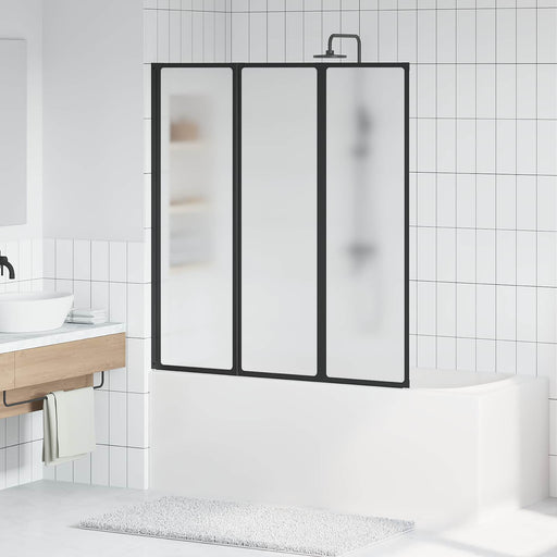 Paravan de duș Negru 132 x 2 x 140 cm Aluminiu și PP - WALTI WALTI