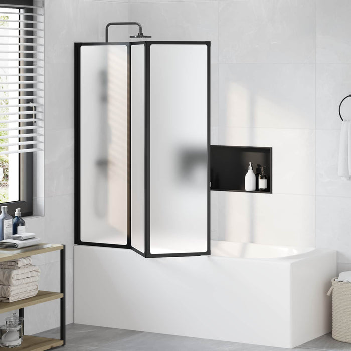 Paravan de duș Negru 132 x 2 x 140 cm Aluminiu și PP - WALTI WALTI