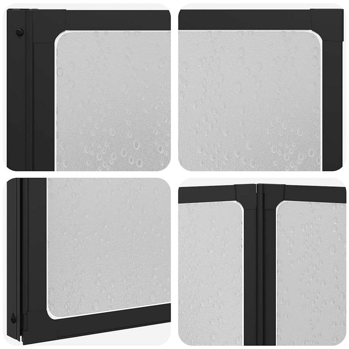 Paravan de duș Altele Manual Negru 168 x 140 cm Aluminiu - WALTI WALTI