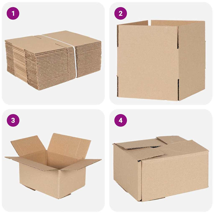 Cutie Pliabilă 50 pcs natural 20 x 15 x 10 cm Carton - WALTI WALTI