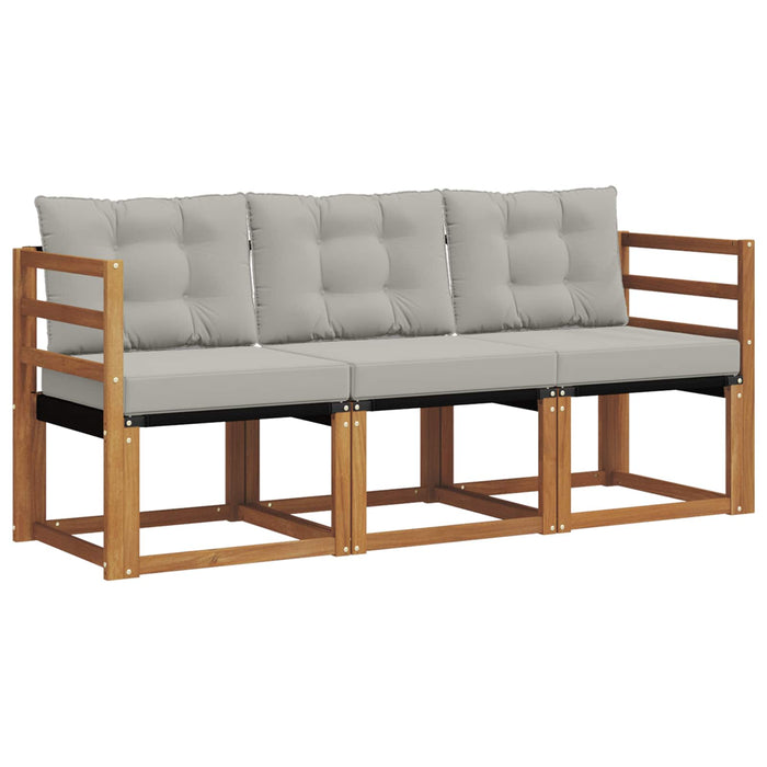 Set de canapele de exterior 3 pcs Gri natural și deschis - WALTI WALTI