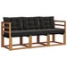 Set de canapele de exterior cu pernă 3 pcs Natural și Negru - WALTI WALTI
