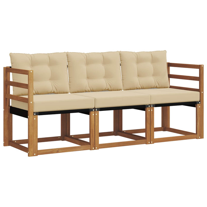 Set de canapele de exterior cu pernă 3 pcs Natural și Bej - WALTI WALTI