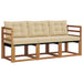 Set de canapele de exterior cu pernă 3 pcs Natural și Bej - WALTI WALTI