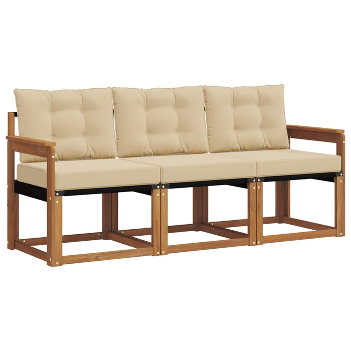 Set de canapele de exterior cu pernă 3 pcs Natural și Bej - WALTI WALTI