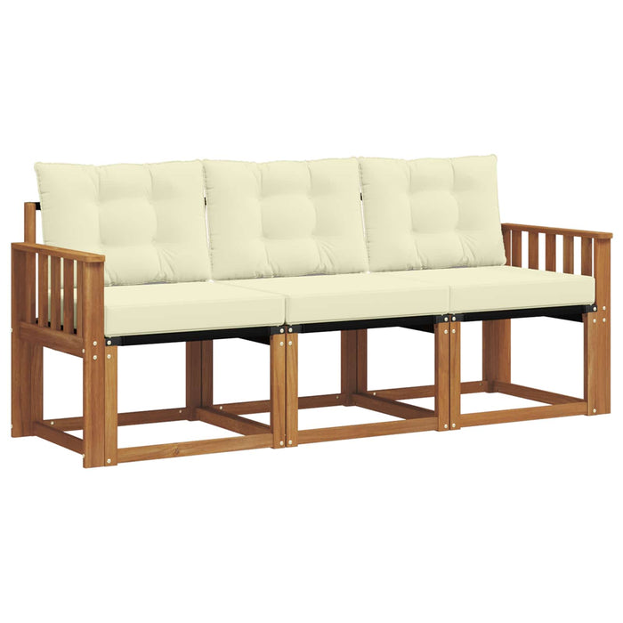 Set de canapele de exterior cu pernă 3 pcs Natural și Crem - WALTI WALTI