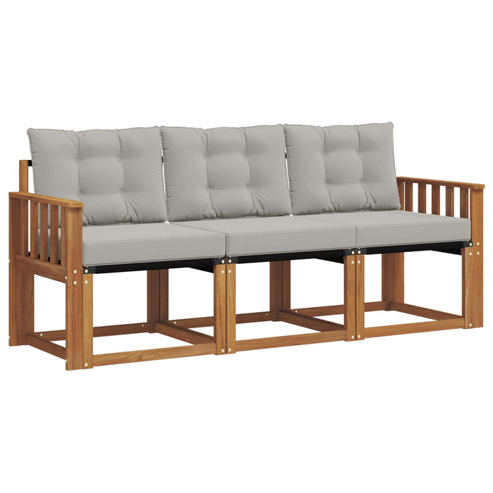 Set de canapele de exterior 3 pcs Gri natural și deschis - WALTI WALTI