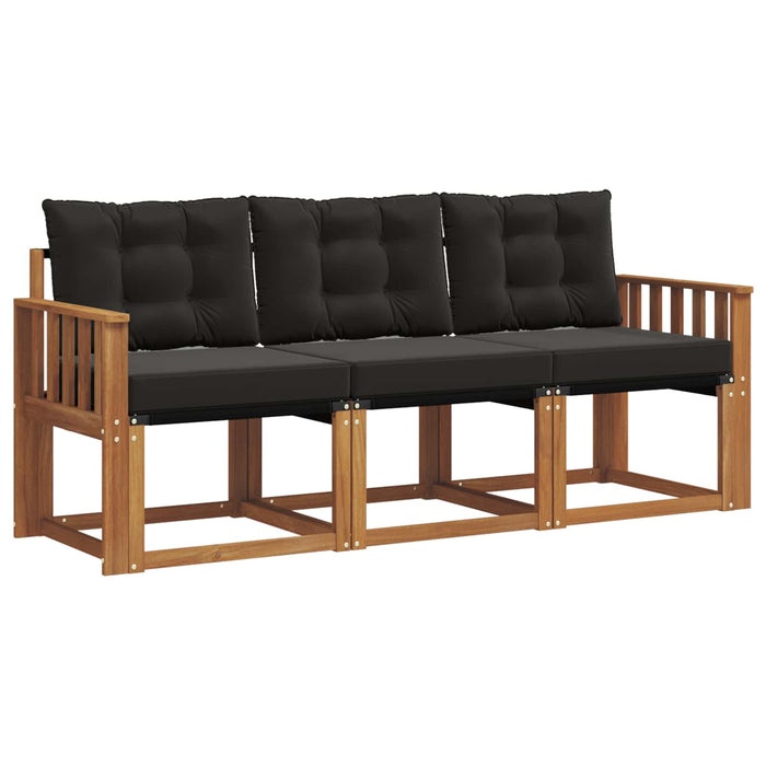 Set de canapele de exterior cu pernă 3 pcs Natural și Negru - WALTI WALTI