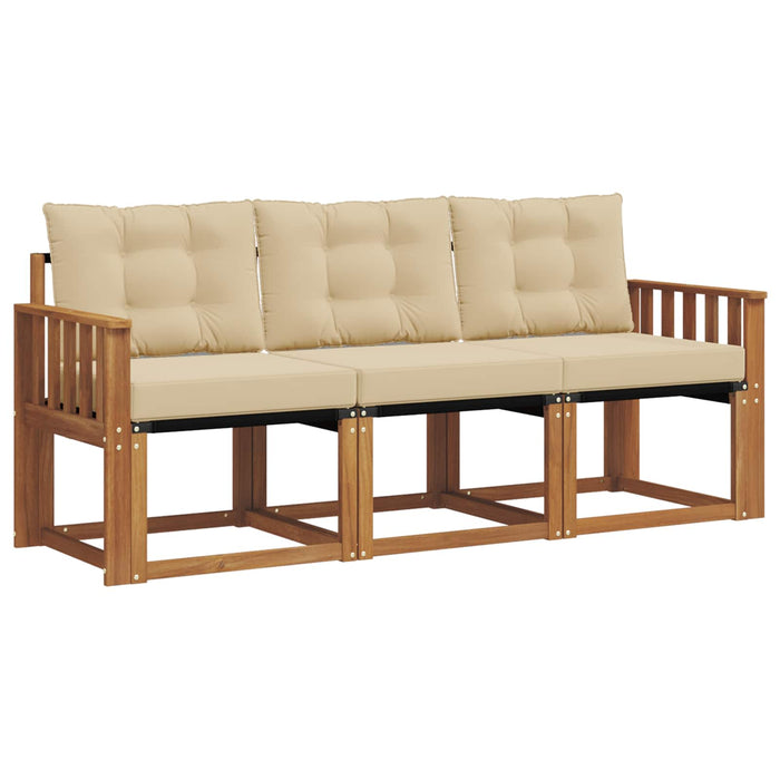 Set de canapele de exterior cu pernă 3 pcs Natural și Bej - WALTI WALTI