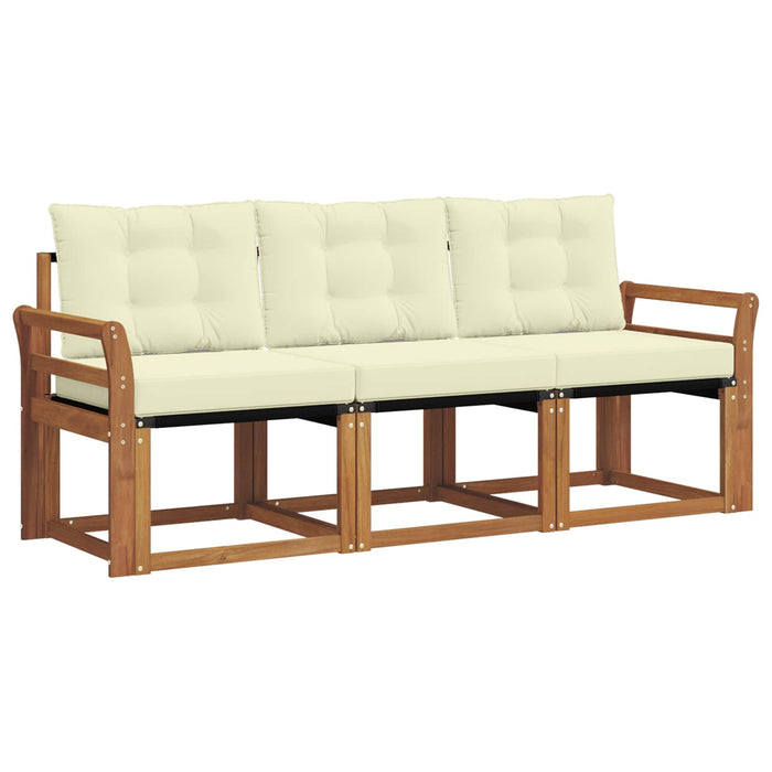 Set de canapele de exterior cu pernă 3 pcs Natural și Crem - WALTI WALTI
