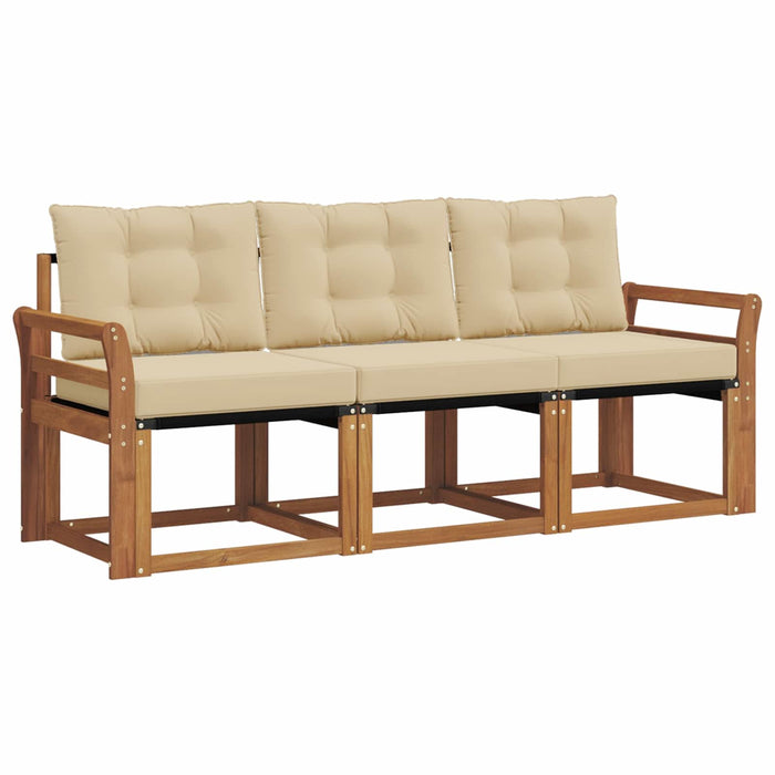 Set de canapele de exterior cu pernă 3 pcs Natural și Bej - WALTI WALTI