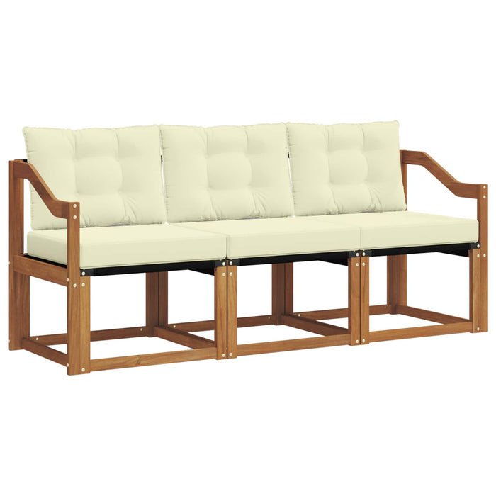 Set de canapele de exterior cu pernă 3 pcs Natural și Crem - WALTI WALTI