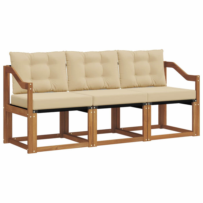 Set de canapele de exterior cu pernă 3 pcs Natural și Bej - WALTI WALTI
