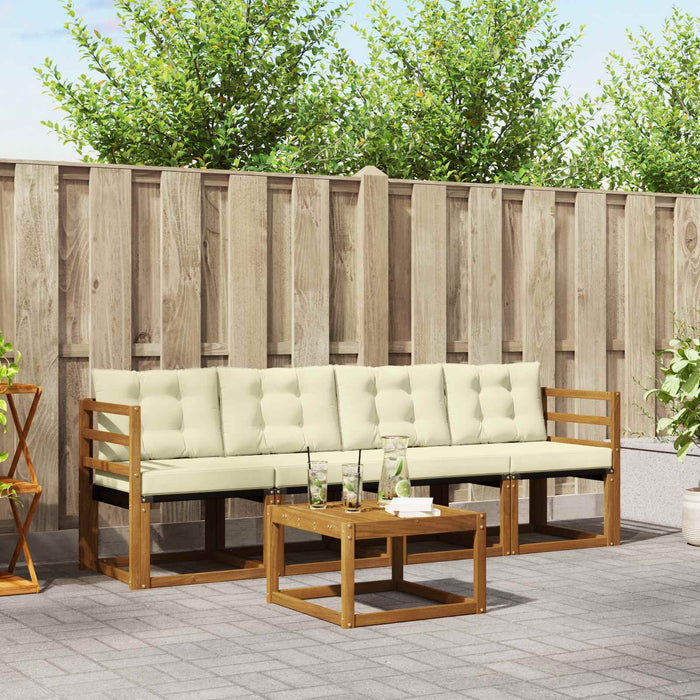 Set de canapele de exterior cu pernă 5 pcs Natural și Crem - WALTI WALTI