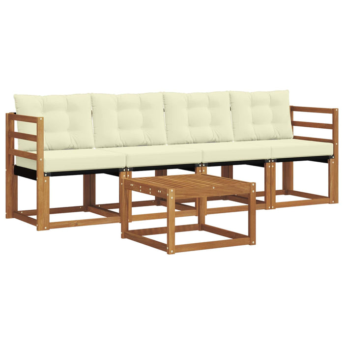 Set de canapele de exterior cu pernă 5 pcs Natural și Crem - WALTI WALTI