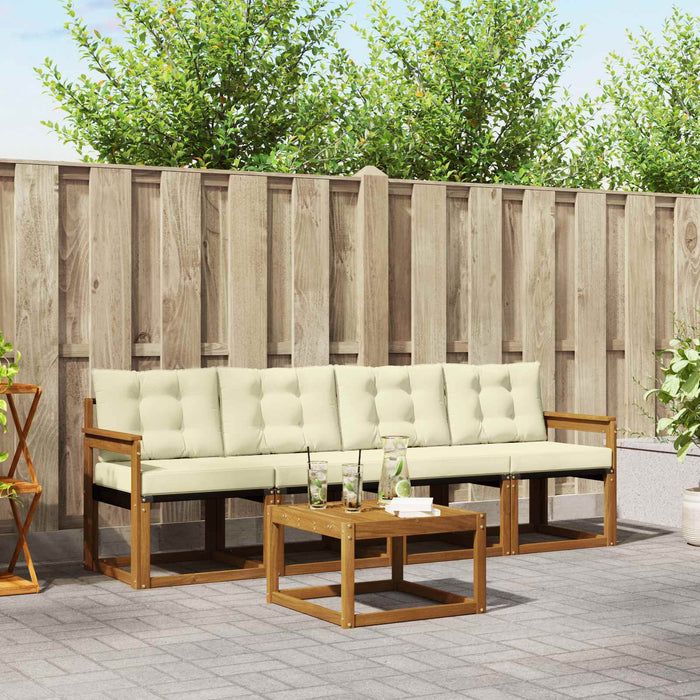 Set de canapele de exterior cu pernă 5 pcs Natural și Crem - WALTI WALTI