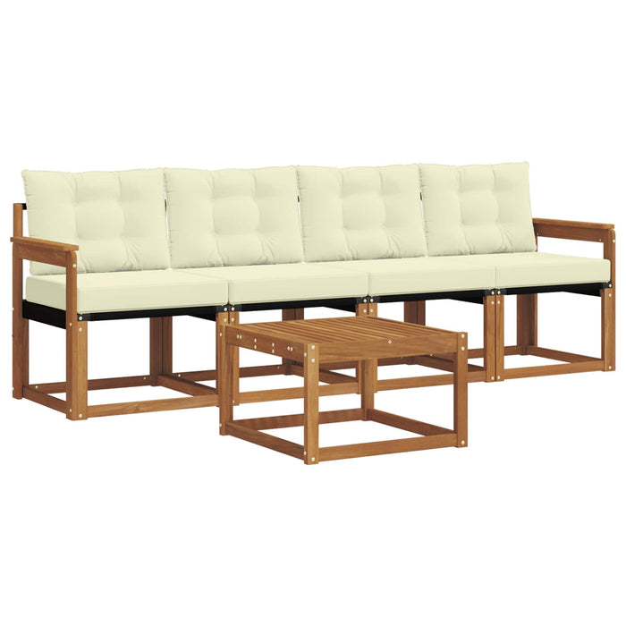 Set de canapele de exterior cu pernă 5 pcs Natural și Crem - WALTI WALTI