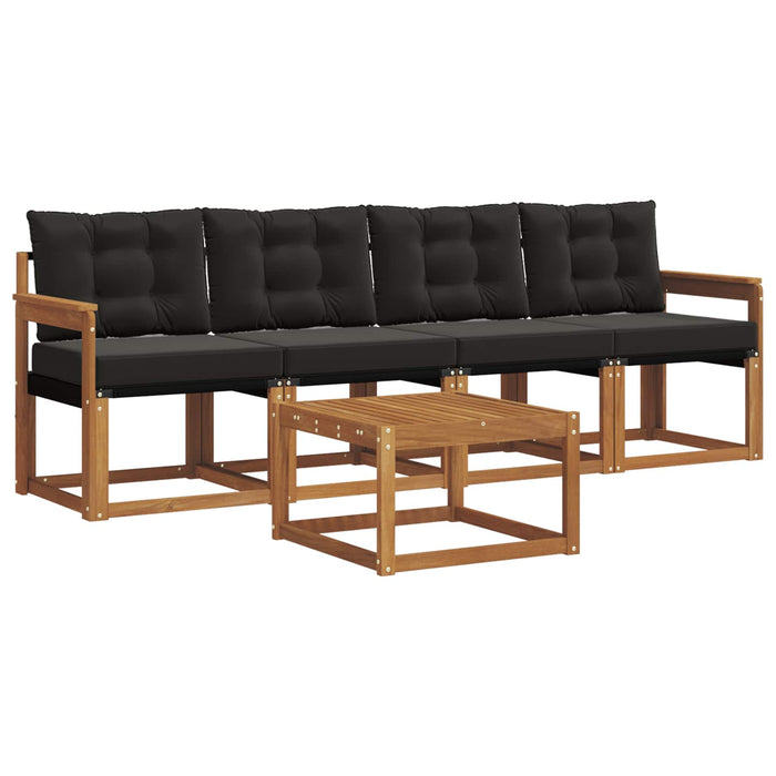 Set de canapele de exterior cu pernă 5 pcs Natural și Negru - WALTI WALTI