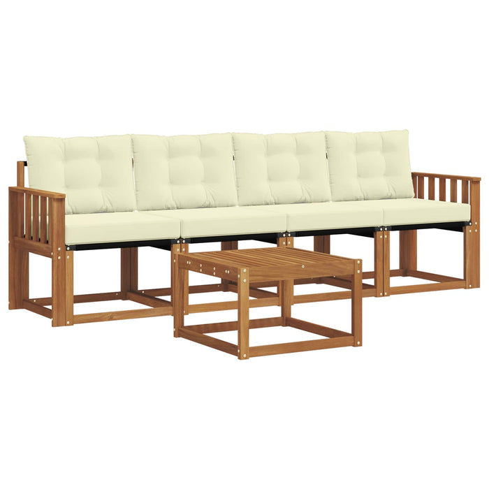 Set de canapele de exterior cu pernă 5 pcs Natural și Crem - WALTI WALTI
