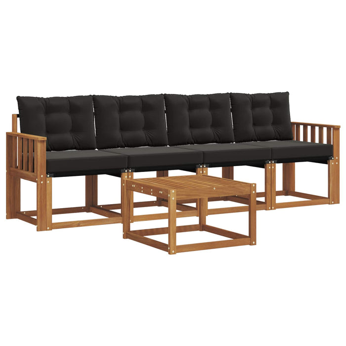 Set de canapele de exterior cu pernă 5 pcs Natural și Negru - WALTI WALTI