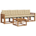 Set de canapele de exterior cu pernă 5 pcs Natural și Bej - WALTI WALTI