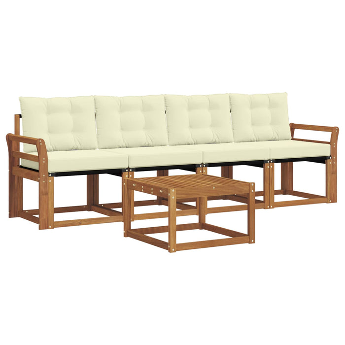 Set de canapele de exterior cu pernă 5 pcs Natural și Crem - WALTI WALTI