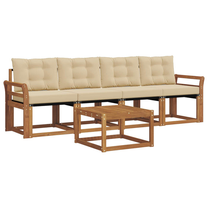 Set de canapele de exterior cu pernă 5 pcs Natural și Bej - WALTI WALTI