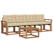 Set de canapele de exterior cu pernă 5 pcs Natural și Bej - WALTI WALTI