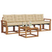 Set de canapele de exterior cu pernă 5 pcs Natural și Bej - WALTI WALTI
