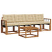 Set de canapele de exterior cu pernă 5 pcs Natural și Bej - WALTI WALTI