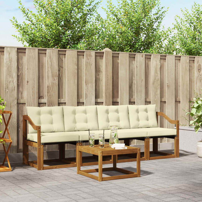 Set de canapele de exterior cu pernă 5 pcs Natural și Crem - WALTI WALTI