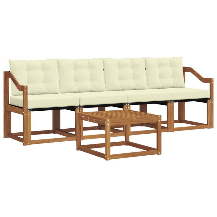 Set de canapele de exterior cu pernă 5 pcs Natural și Crem - WALTI WALTI