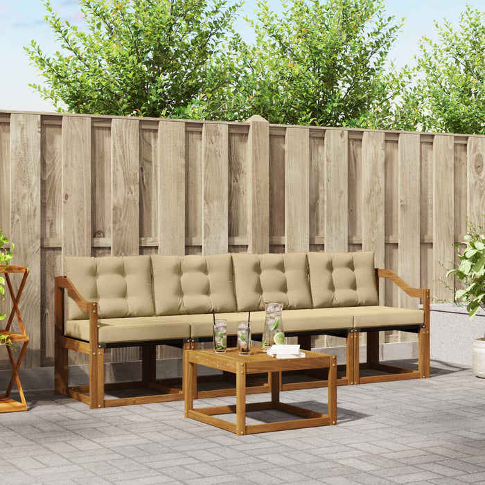 Set de canapele de exterior cu pernă 5 pcs Natural și Bej - WALTI WALTI