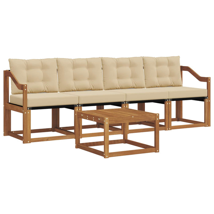 Set de canapele de exterior cu pernă 5 pcs Natural și Bej - WALTI WALTI
