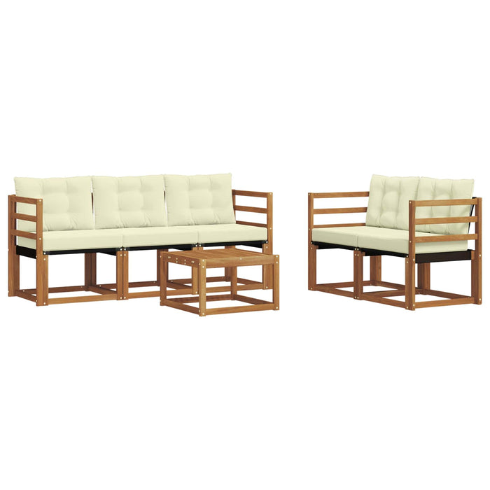 Set de canapele de exterior cu pernă 6 pcs Natural și Crem - WALTI WALTI