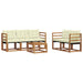 Set de canapele de exterior cu pernă 6 pcs Natural și Crem - WALTI WALTI