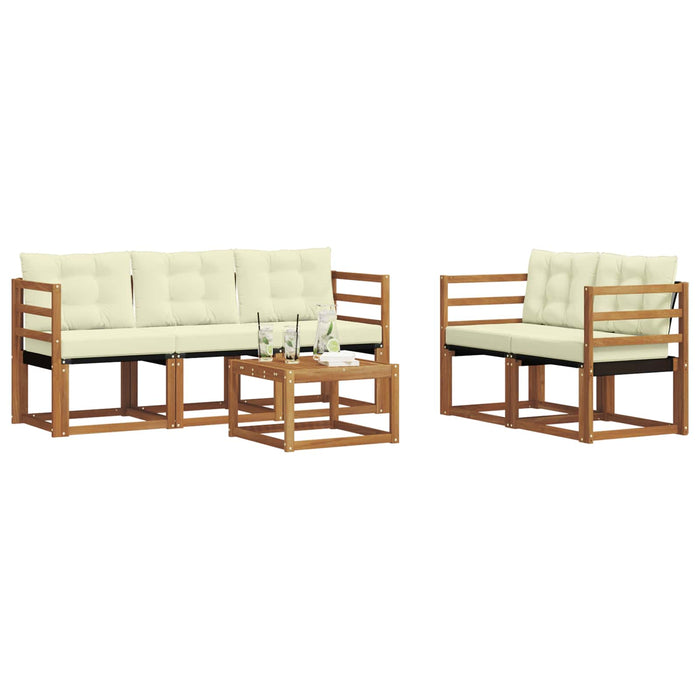 Set de canapele de exterior cu pernă 6 pcs Natural și Crem - WALTI WALTI
