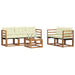 Set de canapele de exterior cu pernă 6 pcs Natural și Crem - WALTI WALTI