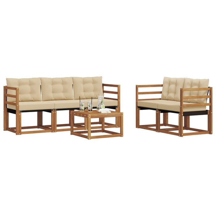 Set de canapele de exterior cu pernă 6 pcs Natural și Bej - WALTI WALTI