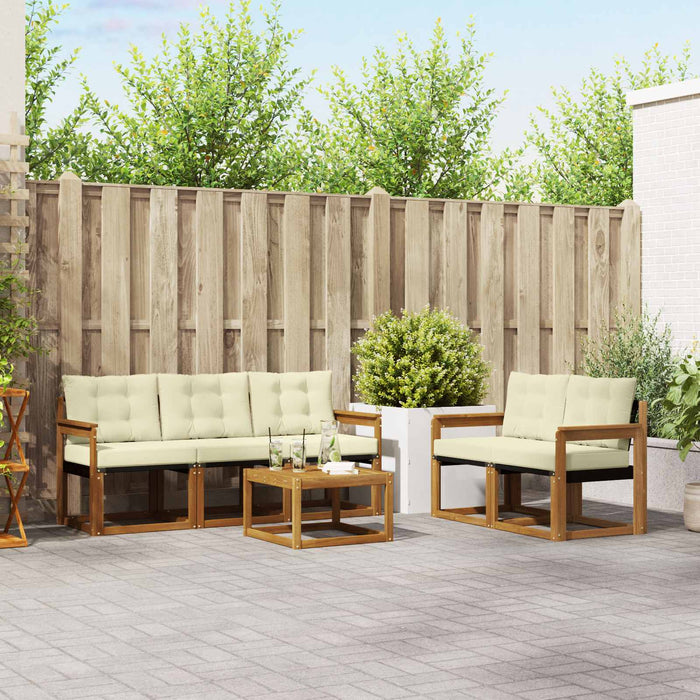 Set de canapele de exterior cu pernă 6 pcs Natural și Crem - WALTI WALTI