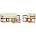 Set de canapele de exterior cu pernă 6 pcs Natural și Crem - WALTI WALTI