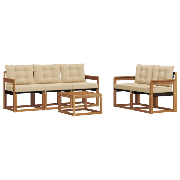 Set de canapele de exterior cu pernă 6 pcs Natural și Bej - WALTI WALTI