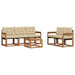 Set de canapele de exterior cu pernă 6 pcs Natural și Bej - WALTI WALTI