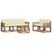 Set de canapele de exterior cu pernă 6 pcs Natural și Crem - WALTI WALTI
