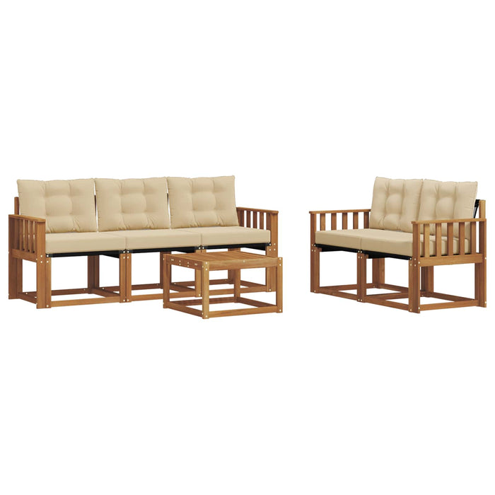 Set de canapele de exterior cu pernă 6 pcs Natural și Bej - WALTI WALTI