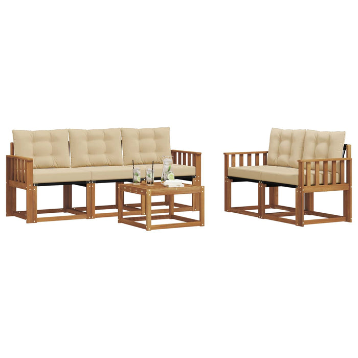 Set de canapele de exterior cu pernă 6 pcs Natural și Bej - WALTI WALTI