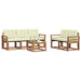 Set de canapele de exterior cu pernă 6 pcs Natural și Crem - WALTI WALTI